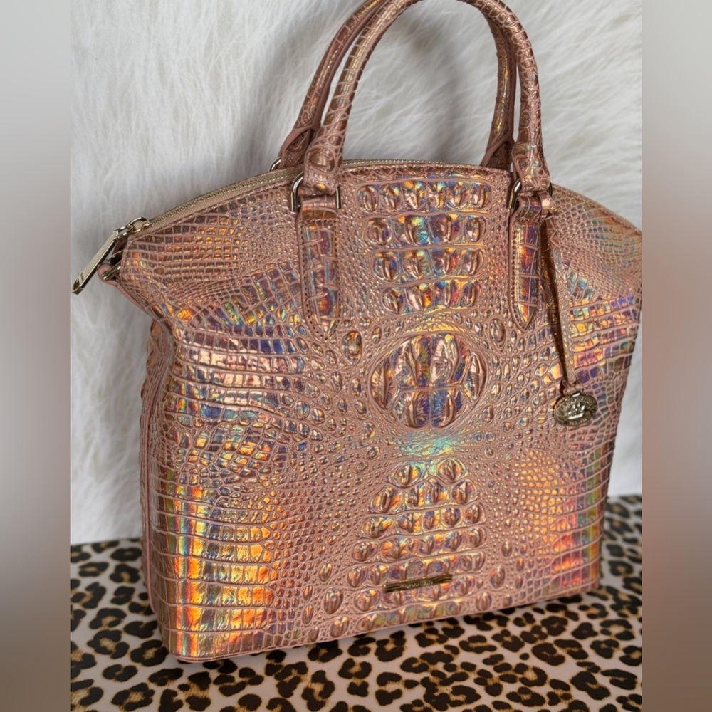 Brahmin Large Duxbury Melbourne Rose Gold Satchel NWT METALLIC HOLOGRAPHIC FIRM$ - Picture 6 of 15